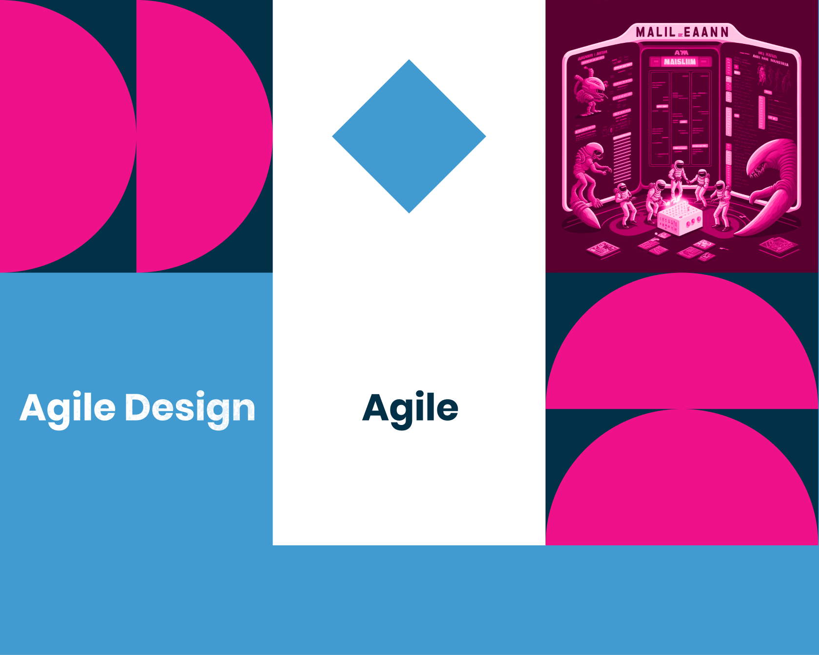 An individual working on a laptop, using an agile approach to combine design thinking and user insights to solve complex problems