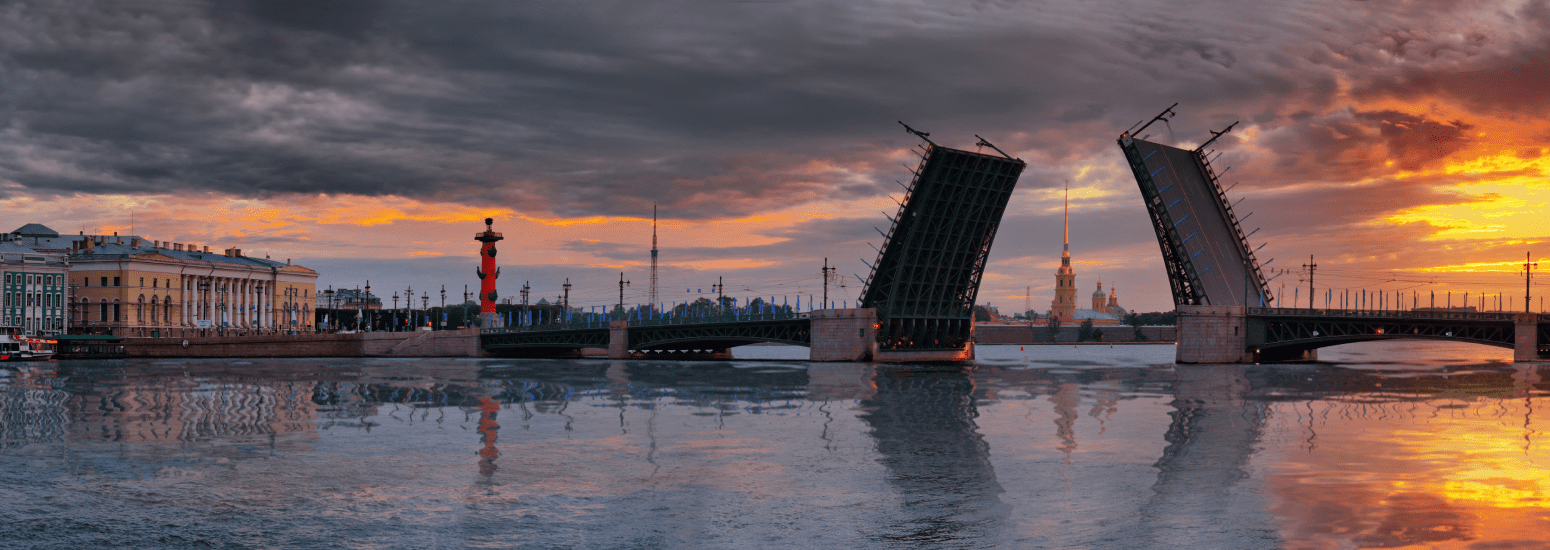 Разводные мосты в Санкт-Петербурге панорама