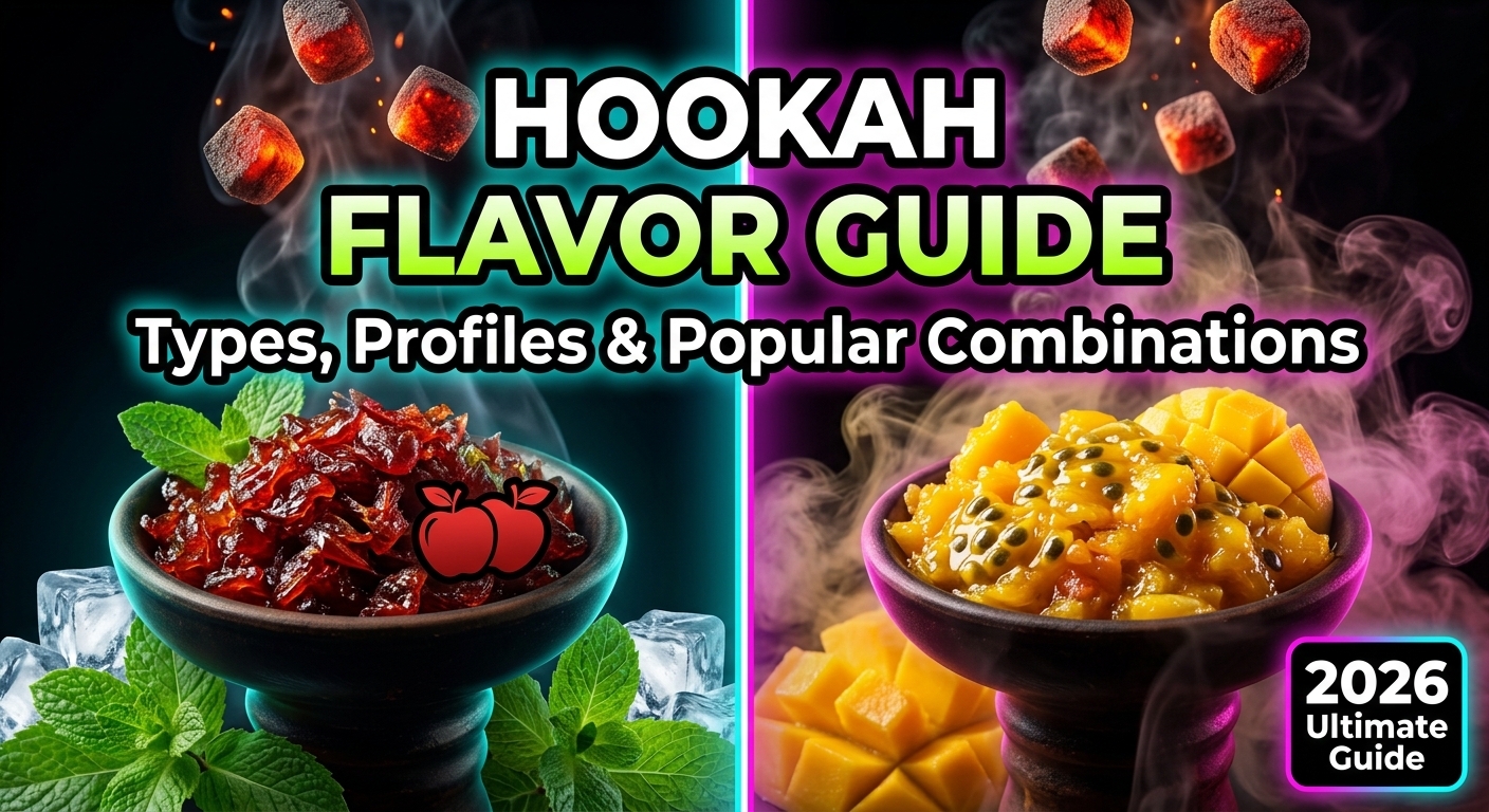 Different hookah flavor profiles displayed at Hookah Place