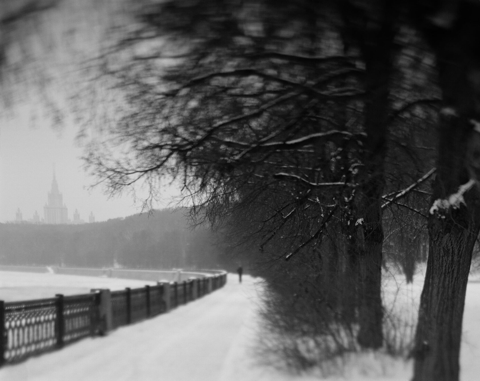 View of Moscow University from the embankment. Moscow. BW negative 4x5 inch 2009