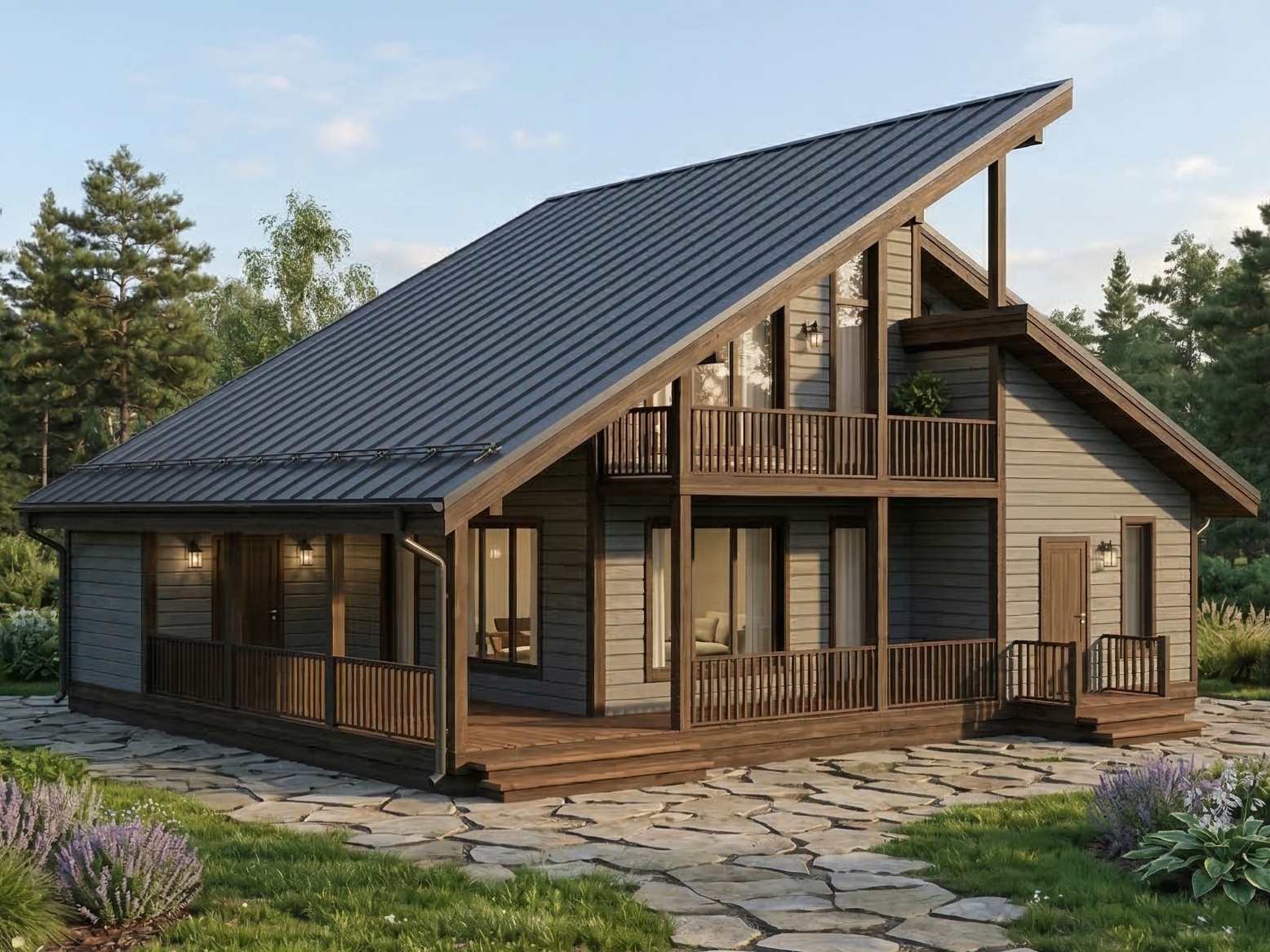 Каркасный дом Шале, 188 м²