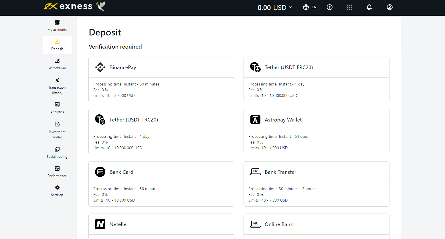 Top up your account using convenient methods