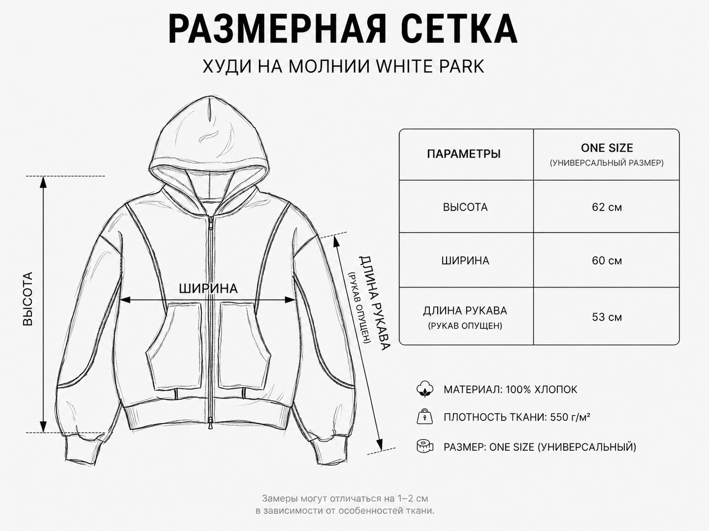 Размерная сетка White Park