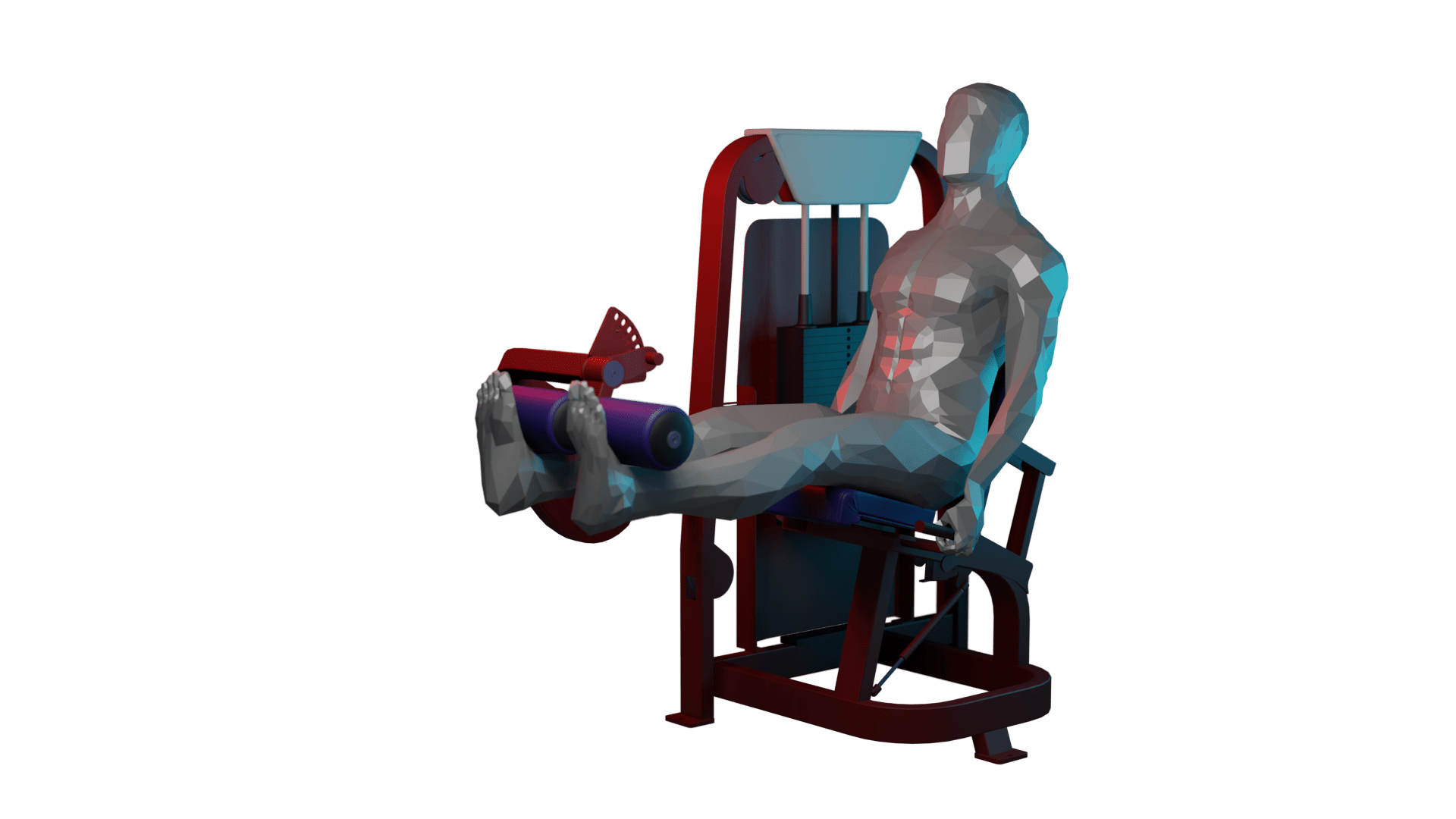 Человек выполняет упражнение в тренажере