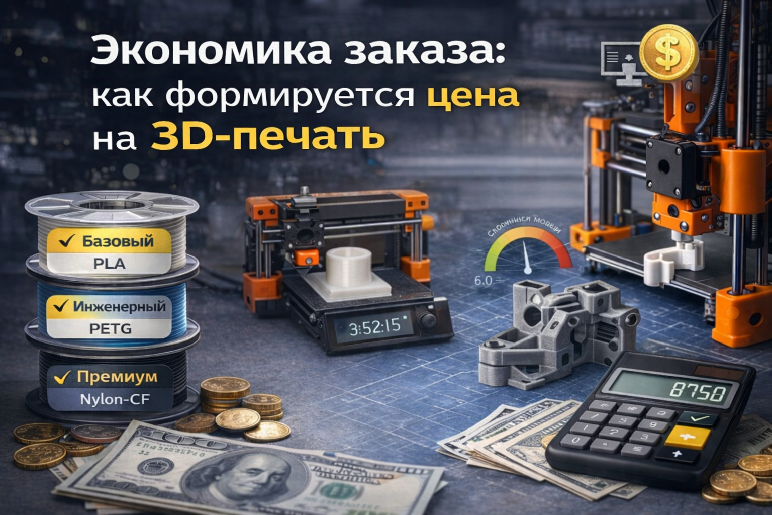 Экономика заказа: как формируется цена на 3D-печать