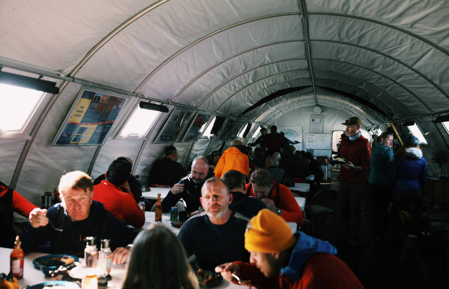 Canteen at the Union Glacier Camp.