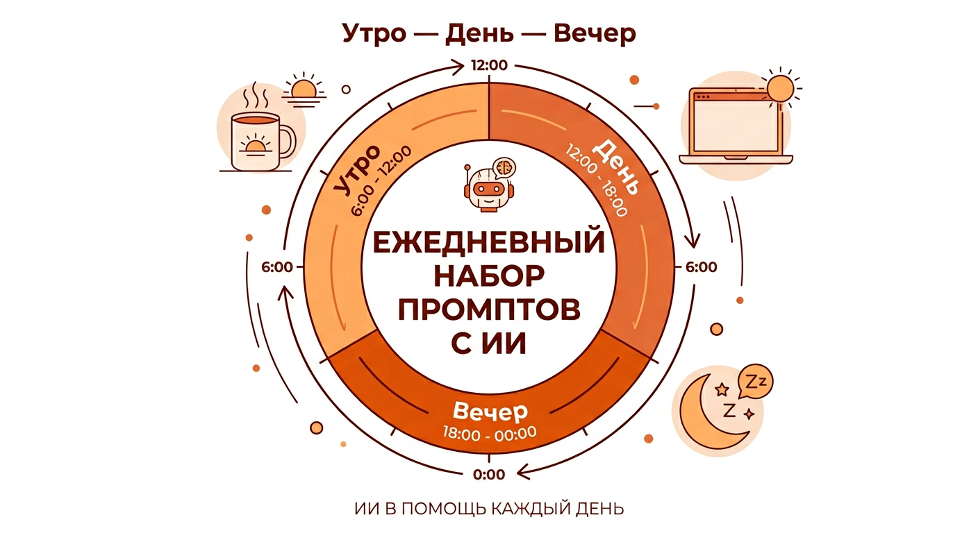 Ежедневный набор промптов с ИИ: утро, день и вечер