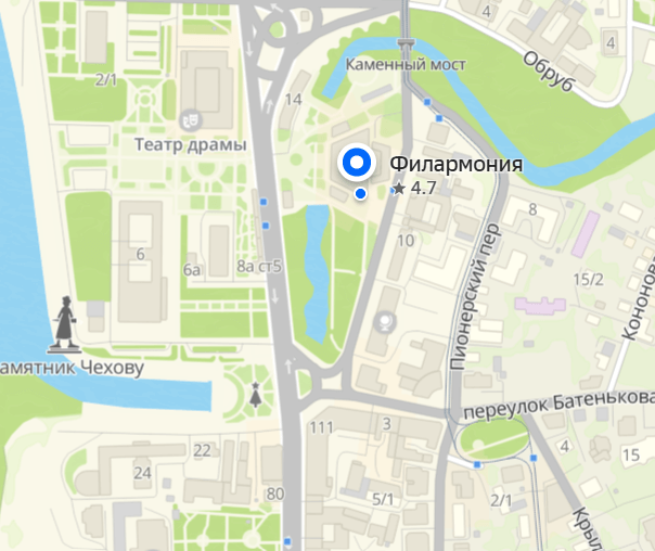 Карта ДК Железнодорожников