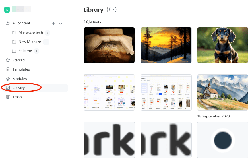 Go to library to delete image from it