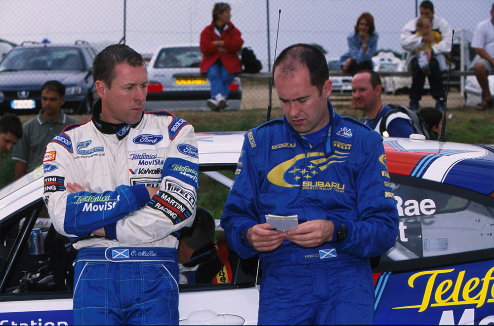 Пилот команды Ford Колин Макрей и штурман Ричарда Бёрнса (Subaru) Роберт Рид, ралли Тур де Корс 2001