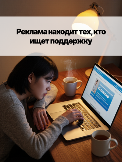 Реклама групповой терапии психолога в ВКонтакте