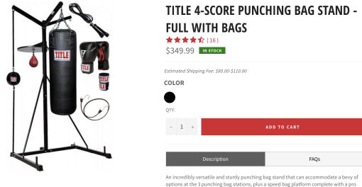 title punching bag with stand