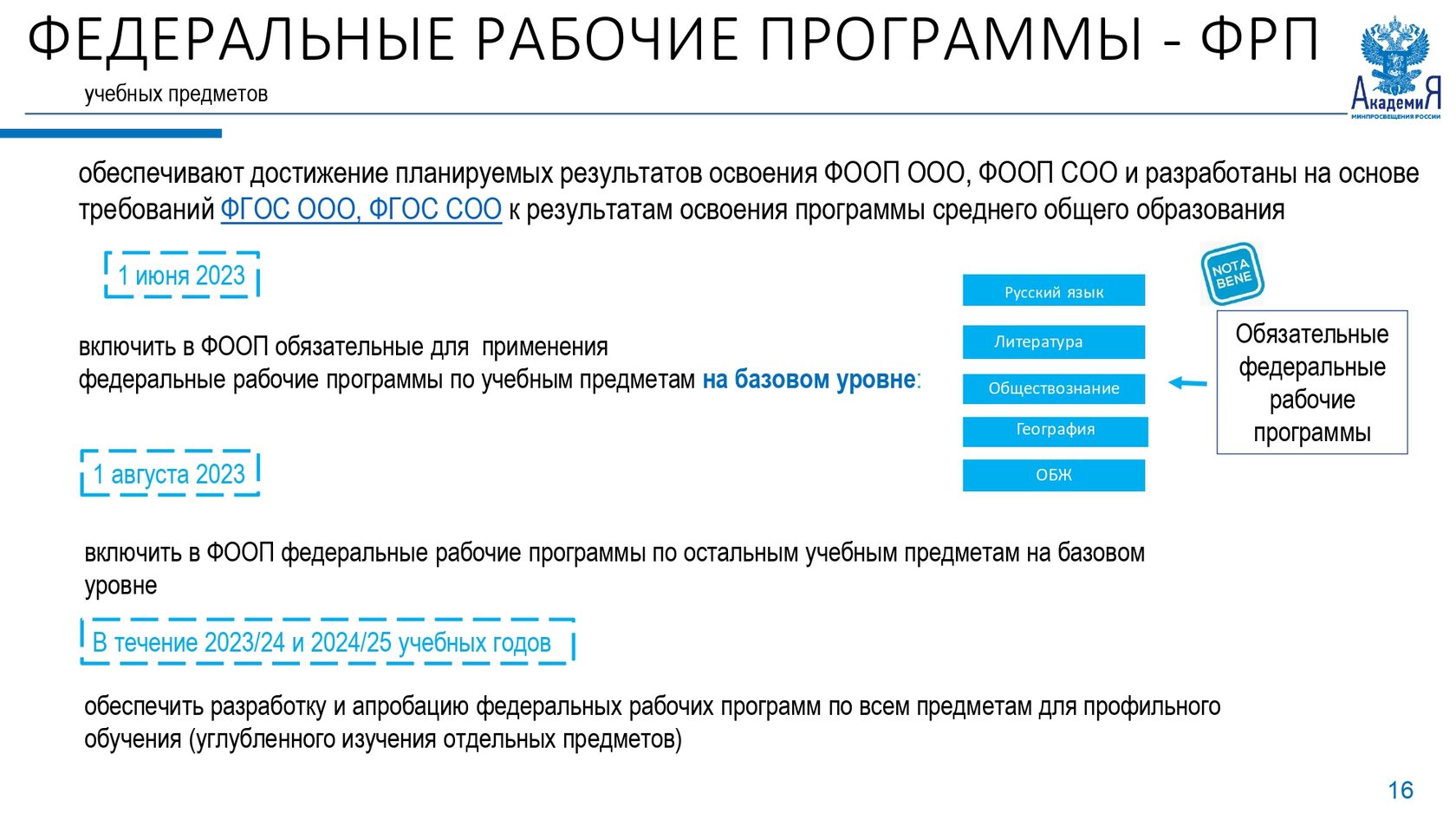 Рабочие программы фгос 2023