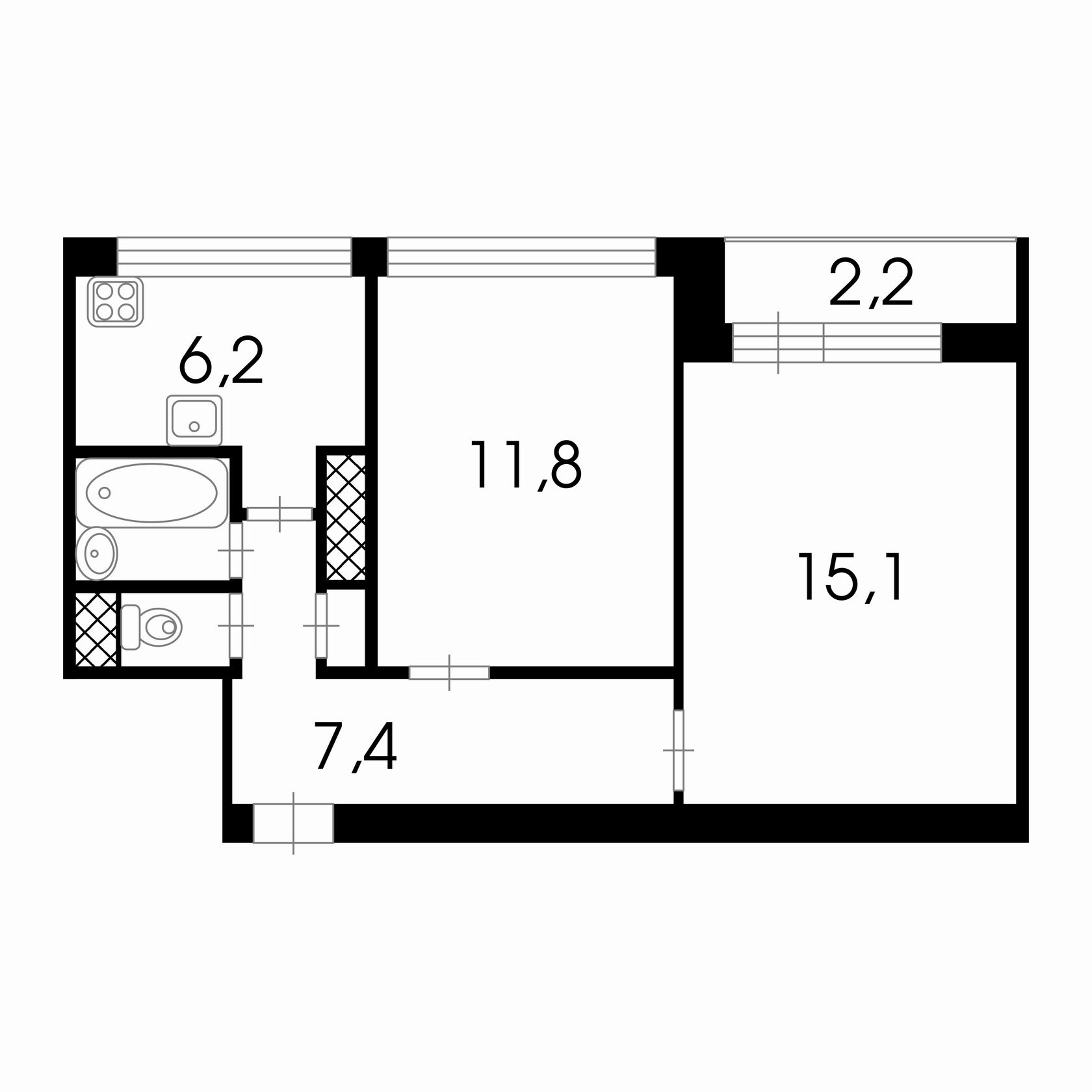 Купить уютную двухкомнатную квартиру на проспекте Ветеранов, дом 104 ...