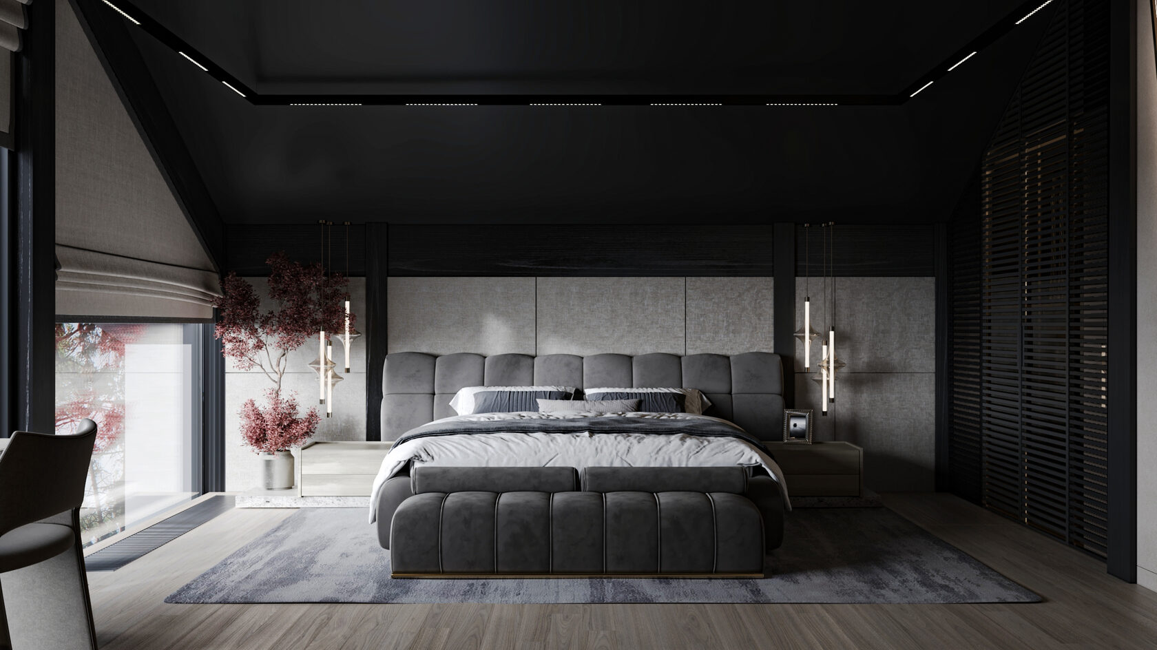 Дизайн мастер-спальни с легким современным интерьером