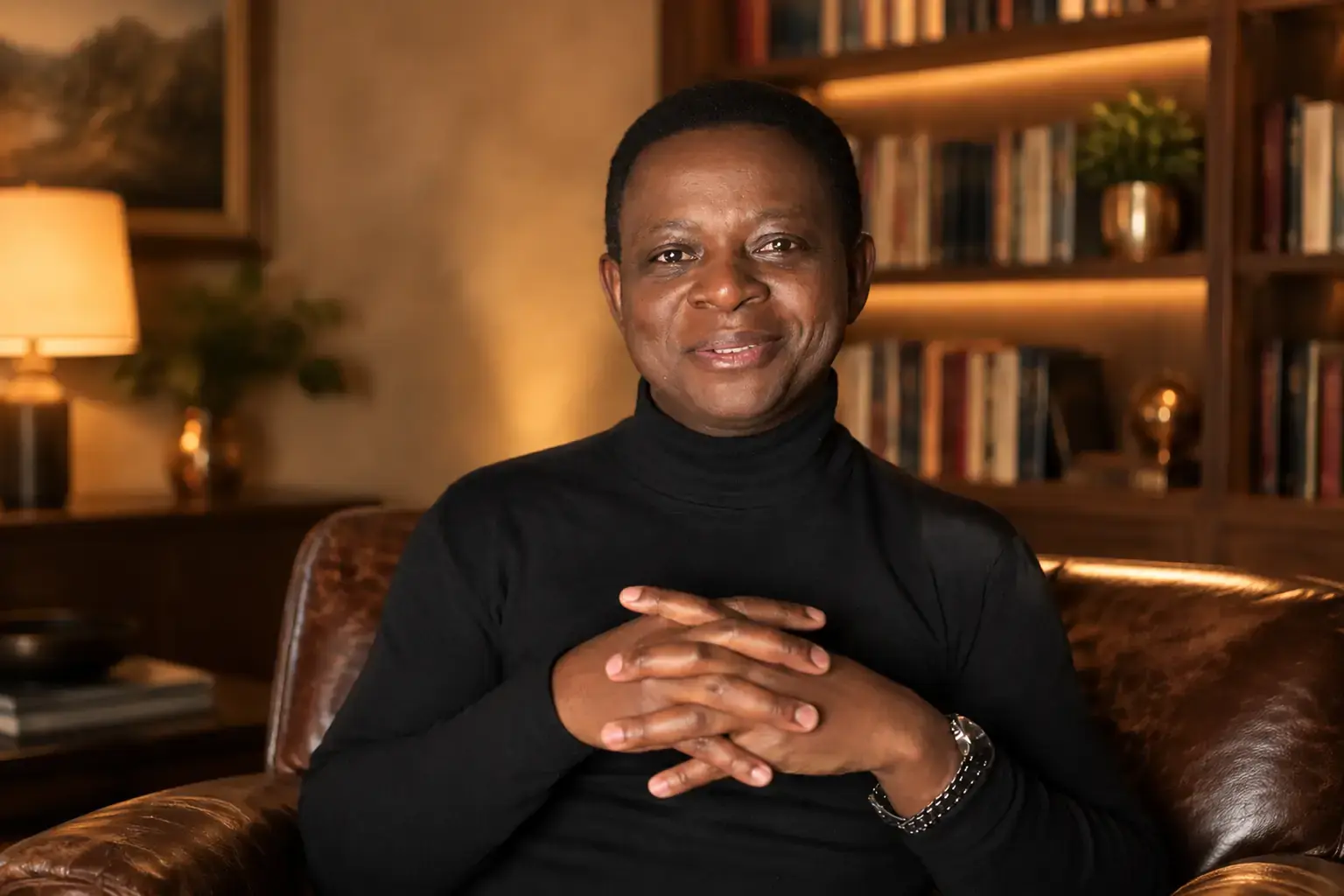 Moses Dlamini in his study