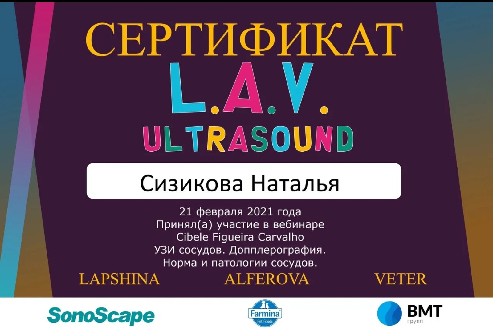 Сертификат об обучении 22