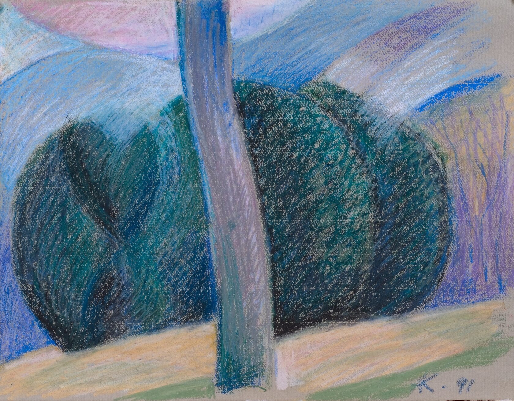 Пейзаж с деревом. 1991 