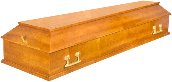 Гроб лакированный, цвет орех, &quot;Питер&quot; 4-гранный