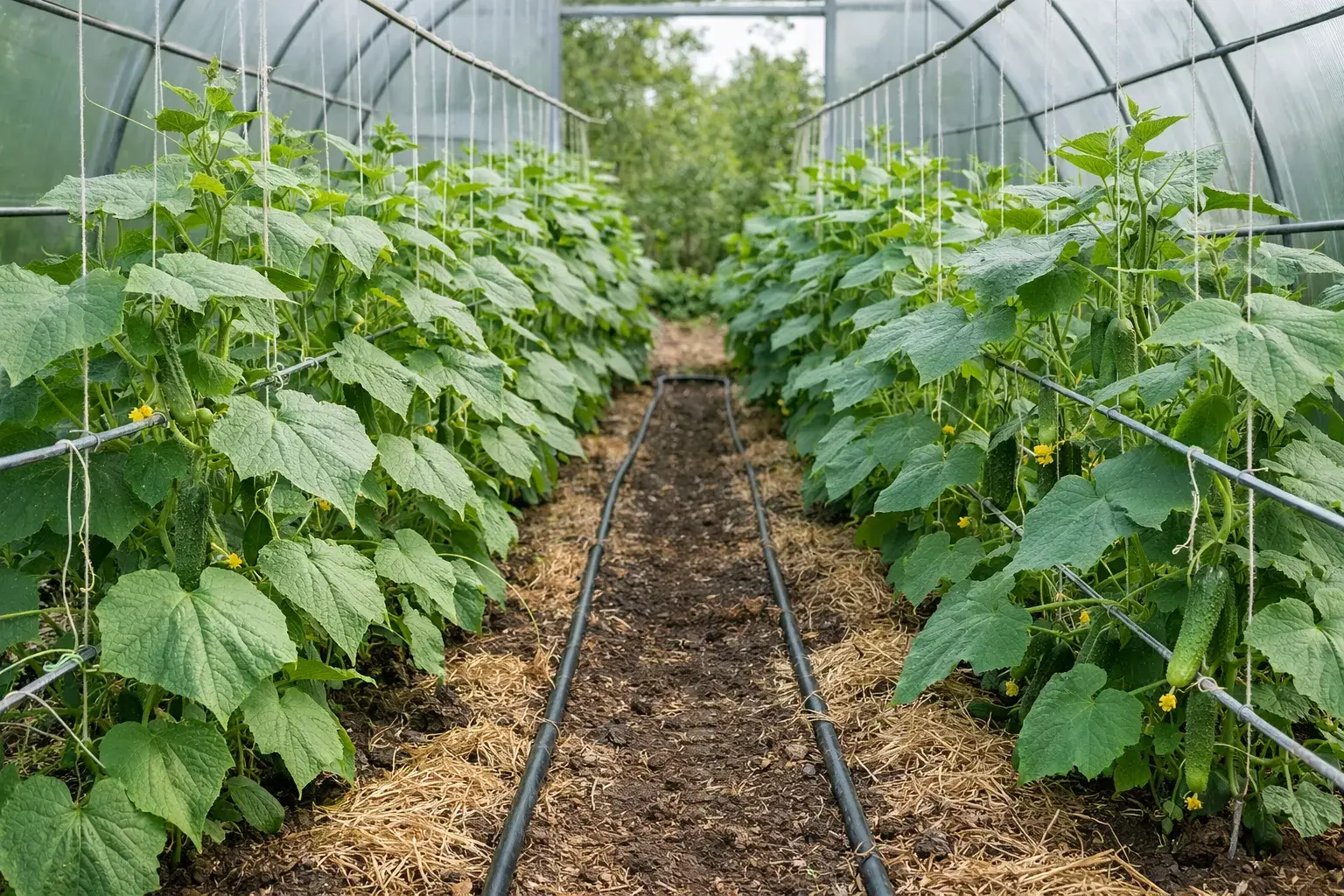 Посадка ранних огурцов в теплице