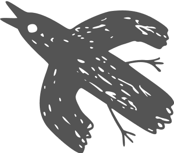 нарисованный серый ворон