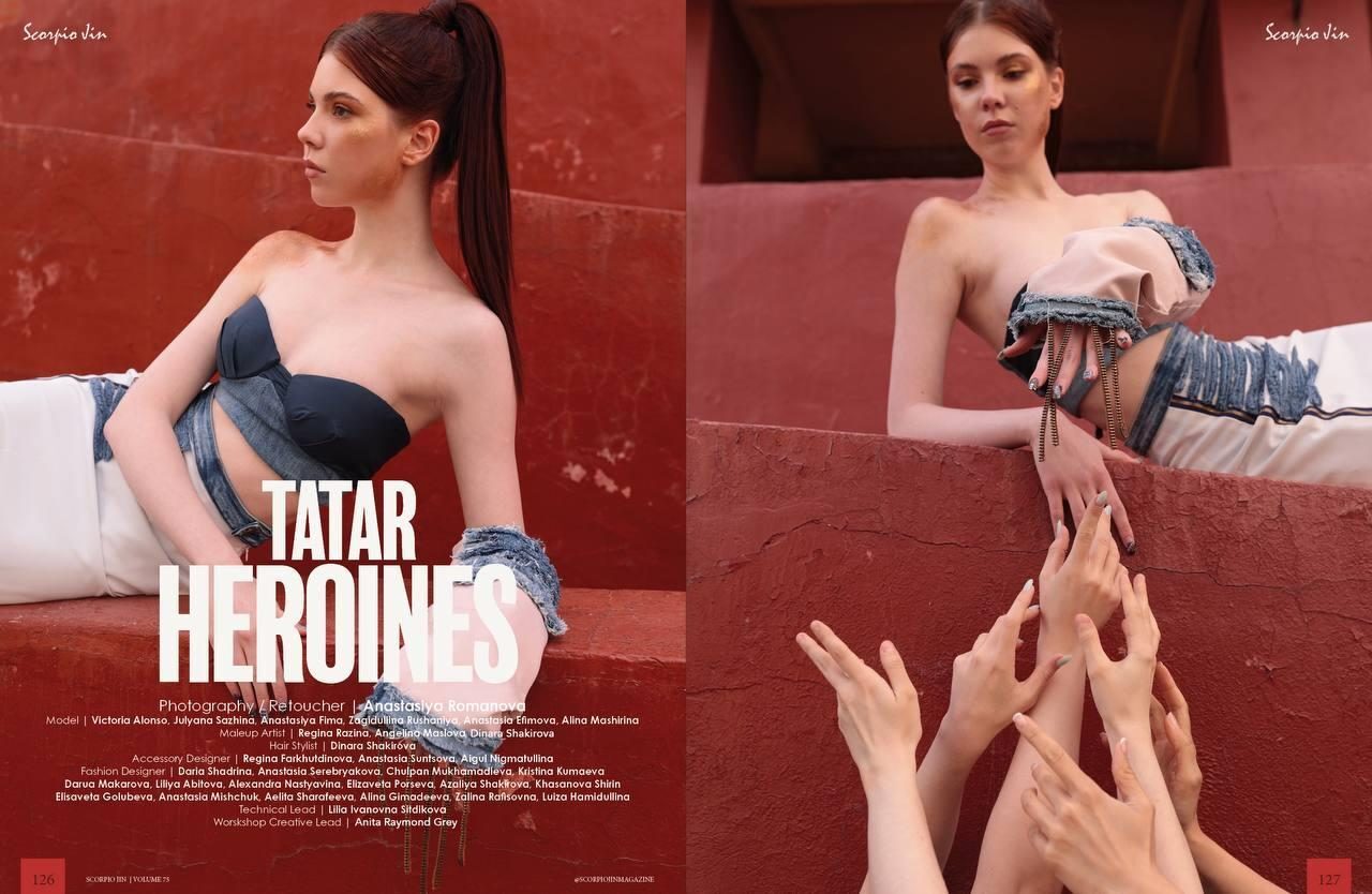 Разворот журнала Scorpio Jin со съёмкой Tatar heroines
