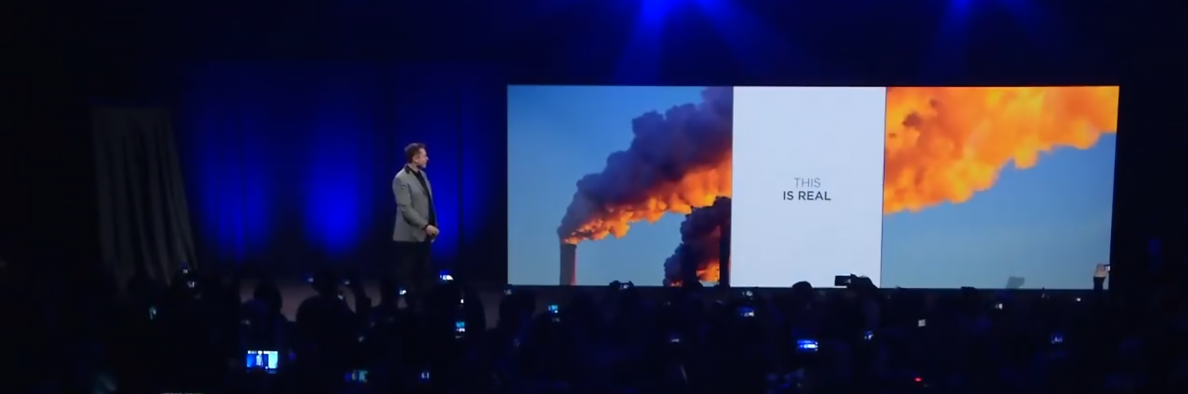 Илон Маск показывает выбросы электростанций