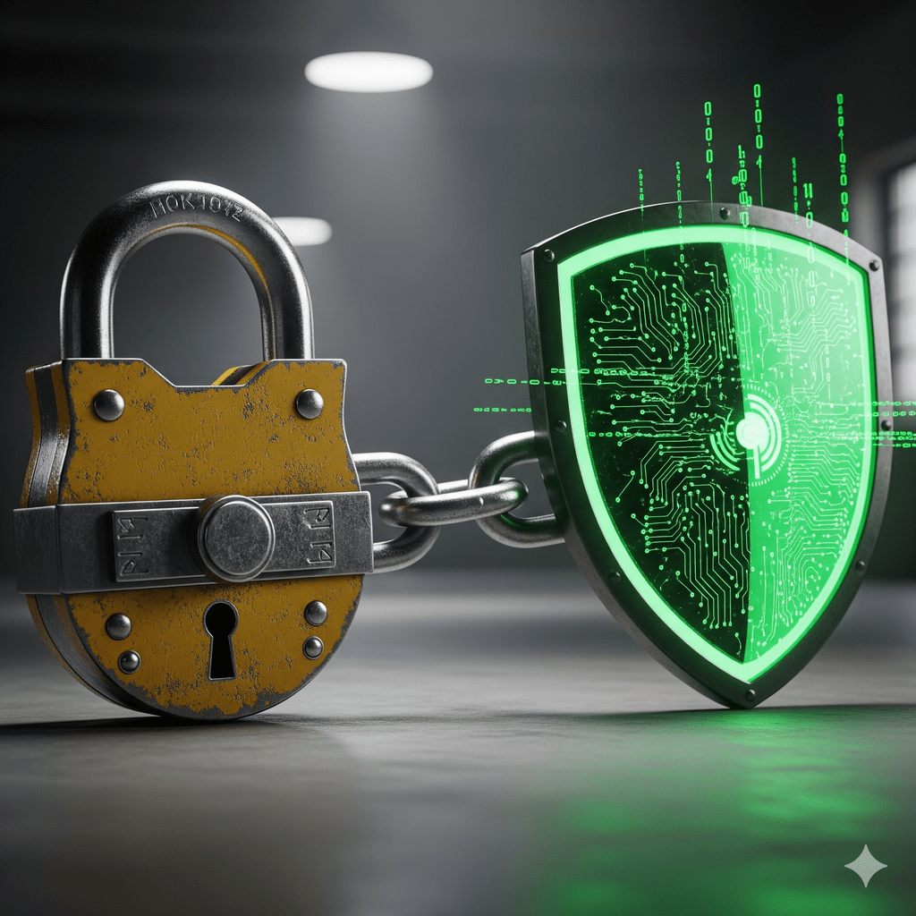 картинка с замком и щитом - слабые шифры SSL