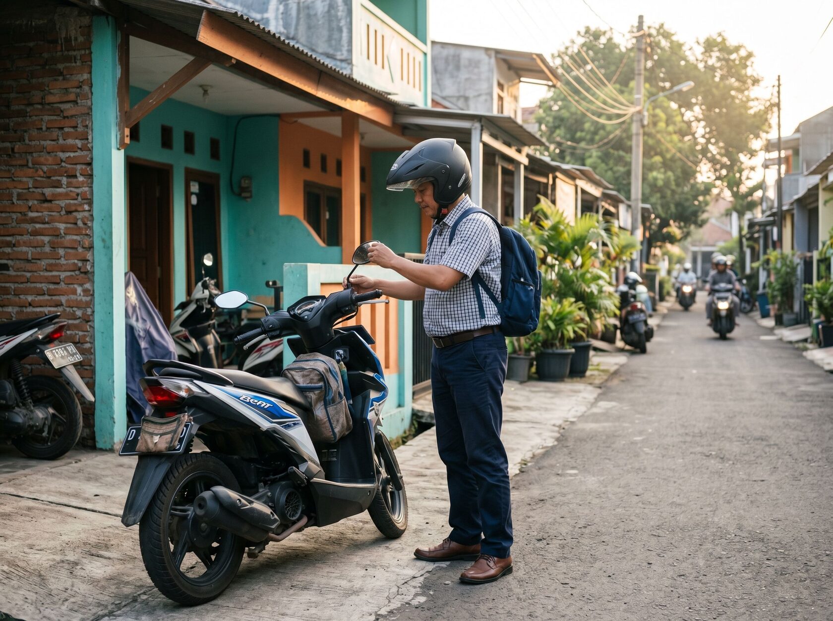 pengendara motor Indonesia untuk perjalanan harian