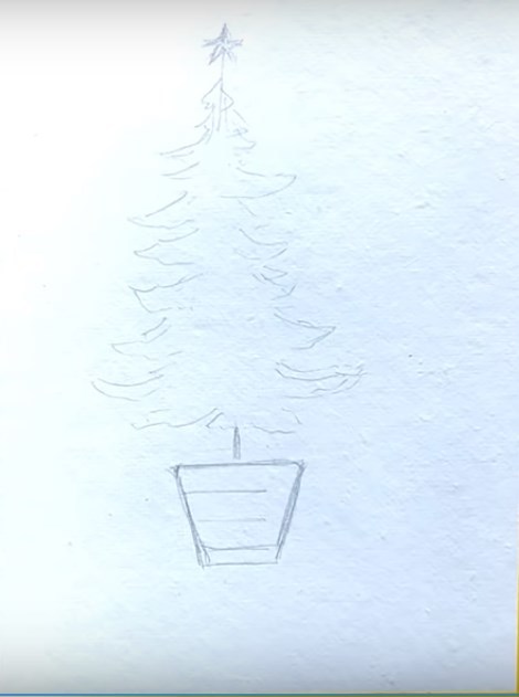 ✓Как рисовать новогоднюю елку акварелью - бесплатные фото уроки для детей.