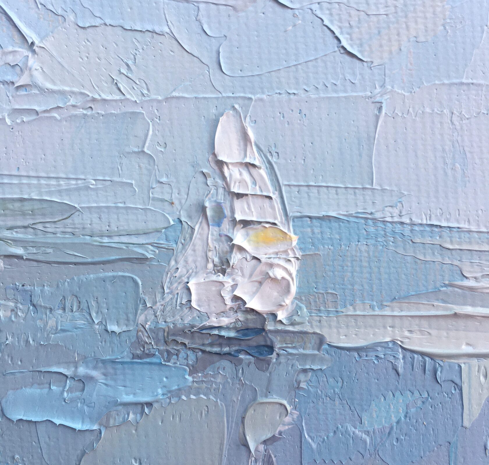 oil painting seascape, sailboat, sea