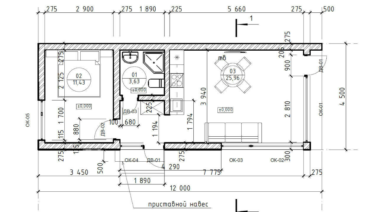 Ейске модульный дом планировка