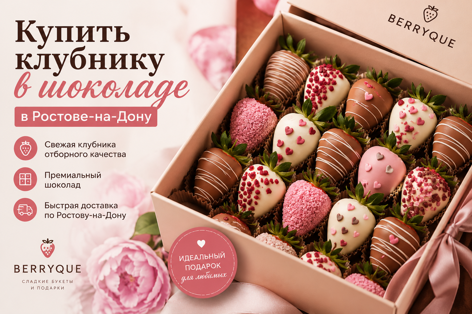 Купить клубнику в шоколаде в Ростове-на-Дону