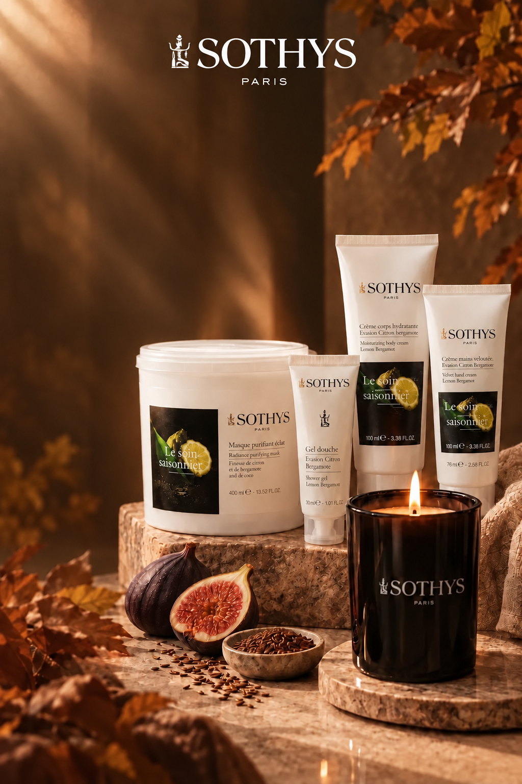 Sothys Paris: композиция продуктов в осенней атмосфере