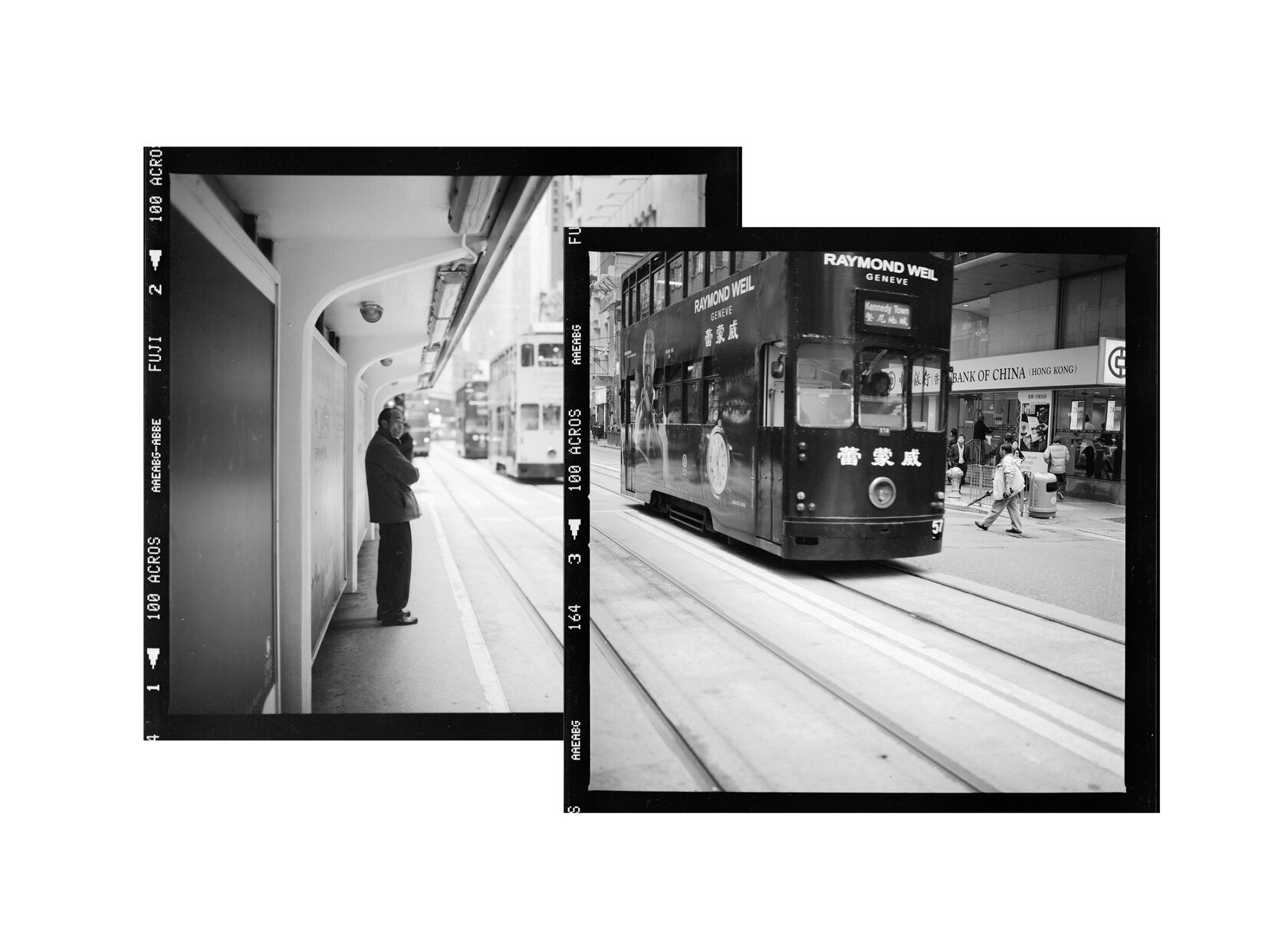 At the tram stop. Hong Kong. 2015. BW Negative 6×6.