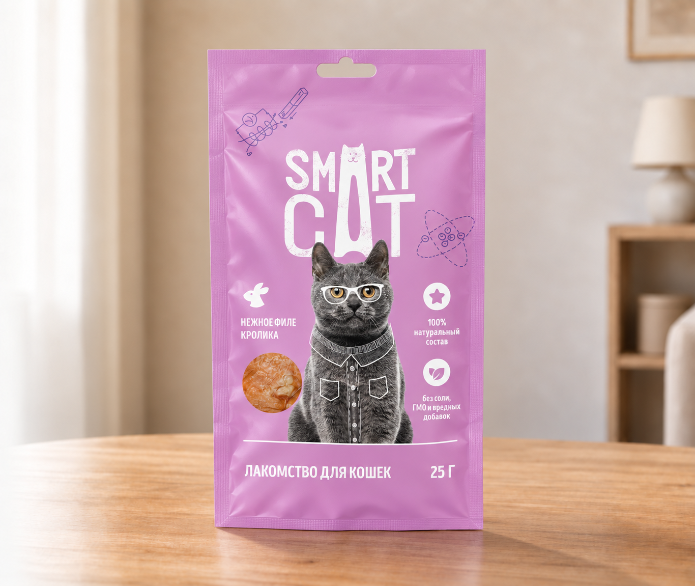 Лакомство Smart Cat Нежное филе кролика на столе