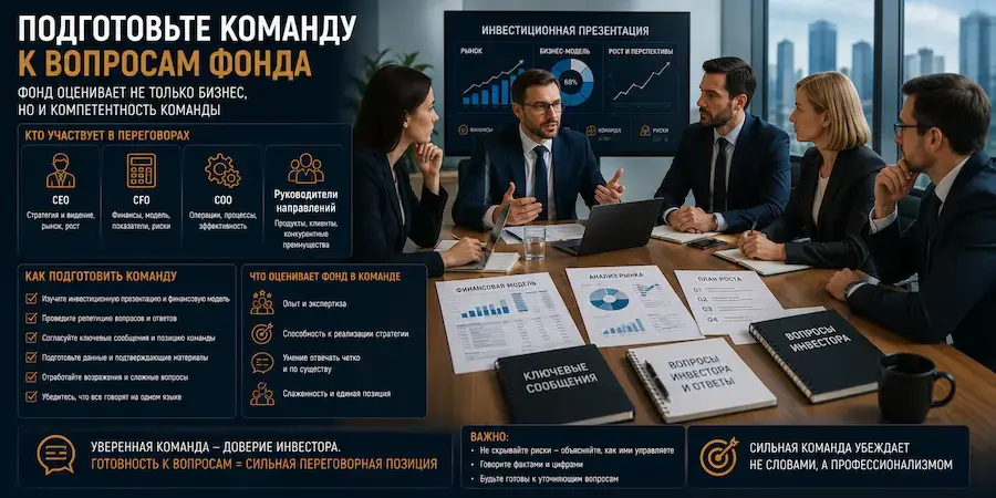 Подготовка команды к вопросам фонда