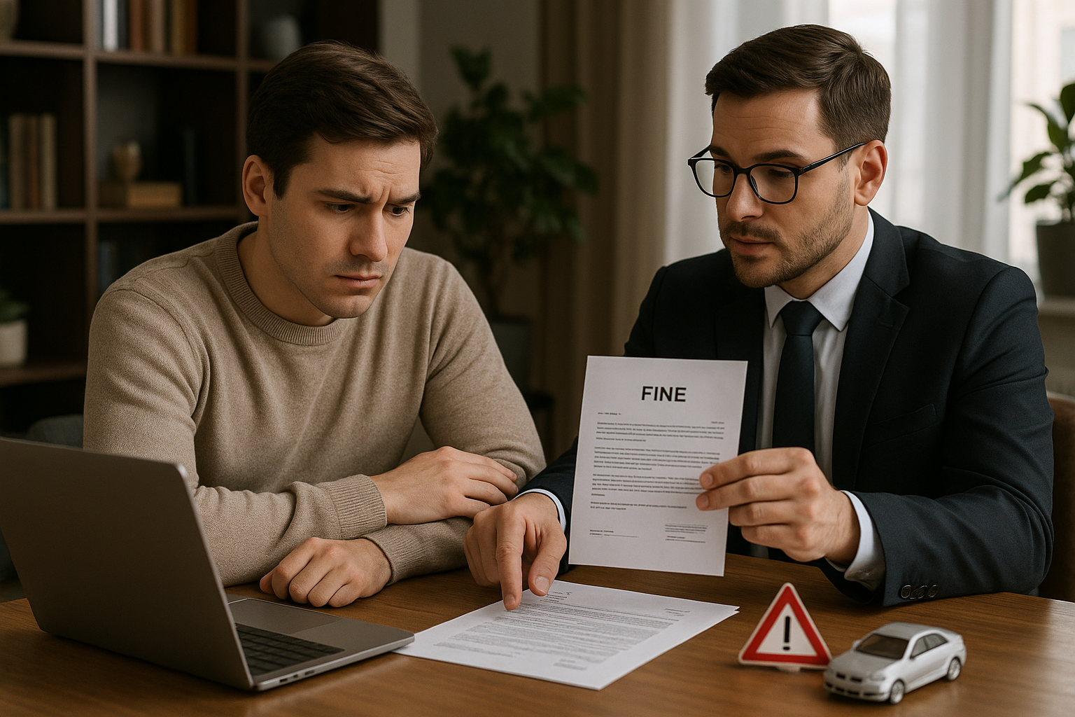 клиент и юрист обсуждают кто виноват в дтп