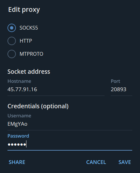 Socks5 proxy for telegram desktop