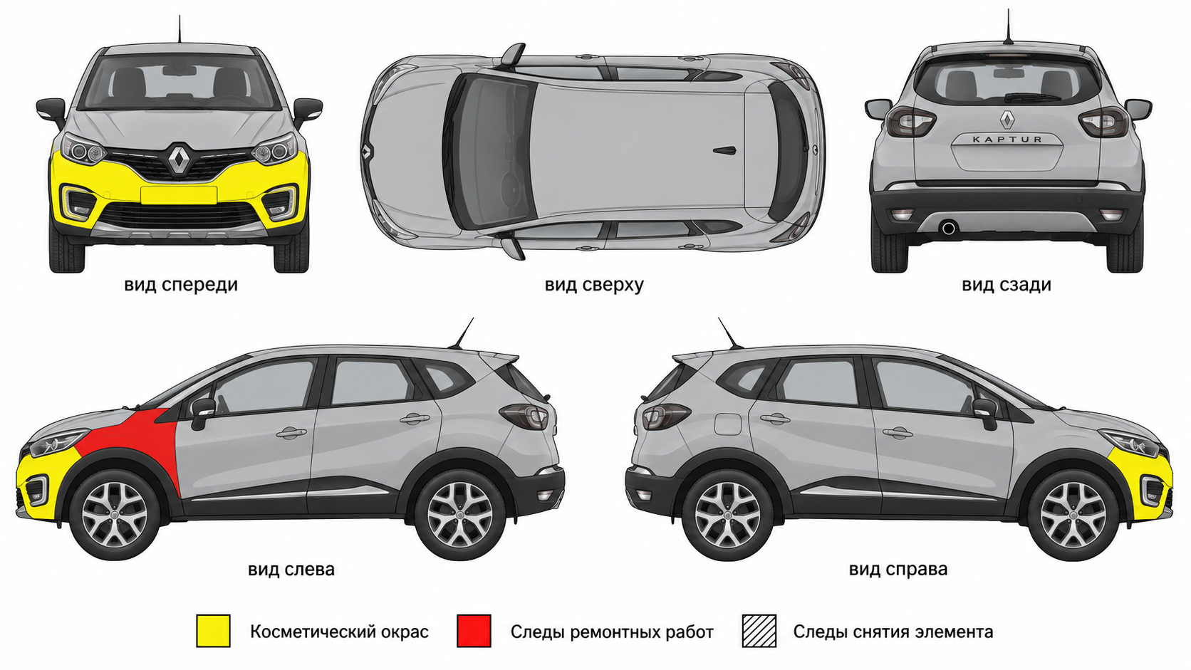 Карта ЛКП Renault Kaptur