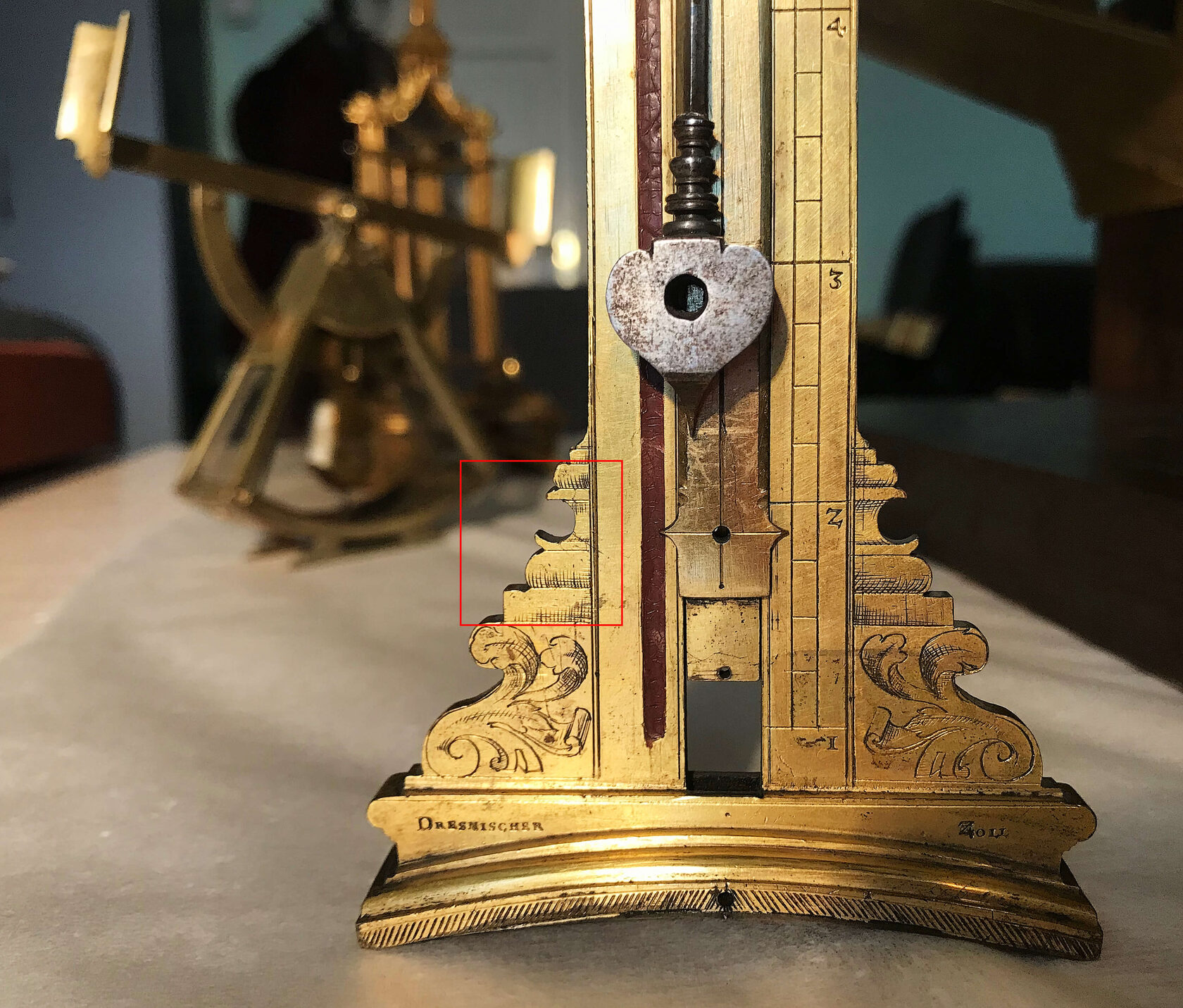 Gunner's sight (detail). 1578. Kunstkamera, St. Petersburg.