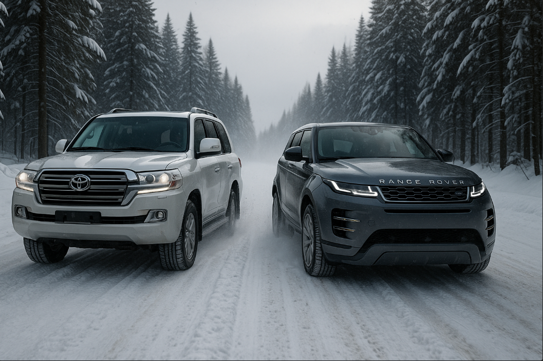 Toyota Land Cruiser 200 или Range Rover Evoque — какой автомобиль надёжнее для зимних путешествий по России?