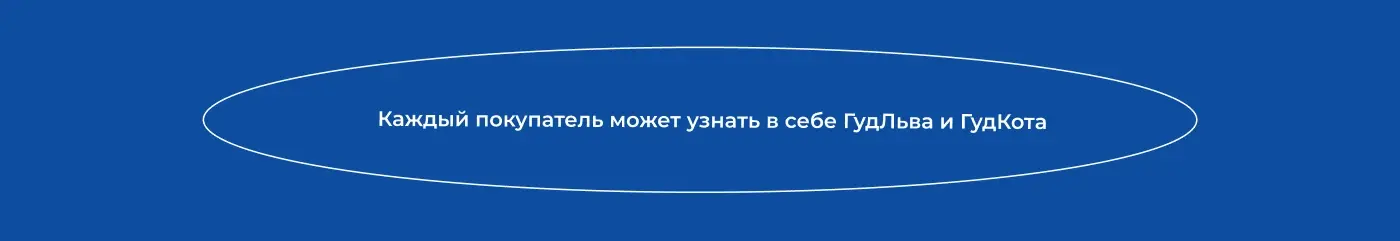 Концепция: каждый покупатель может узнать в себе ГудЛьва и ГудКота — два архетипа целевой аудитории