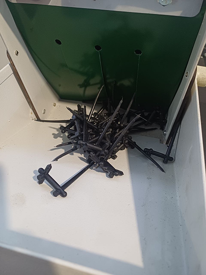 Процесс измельчения отходов