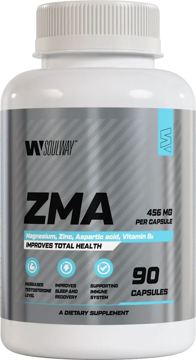 Банка капсул ZMA Soul Way с цинком, магнием и витамином B6