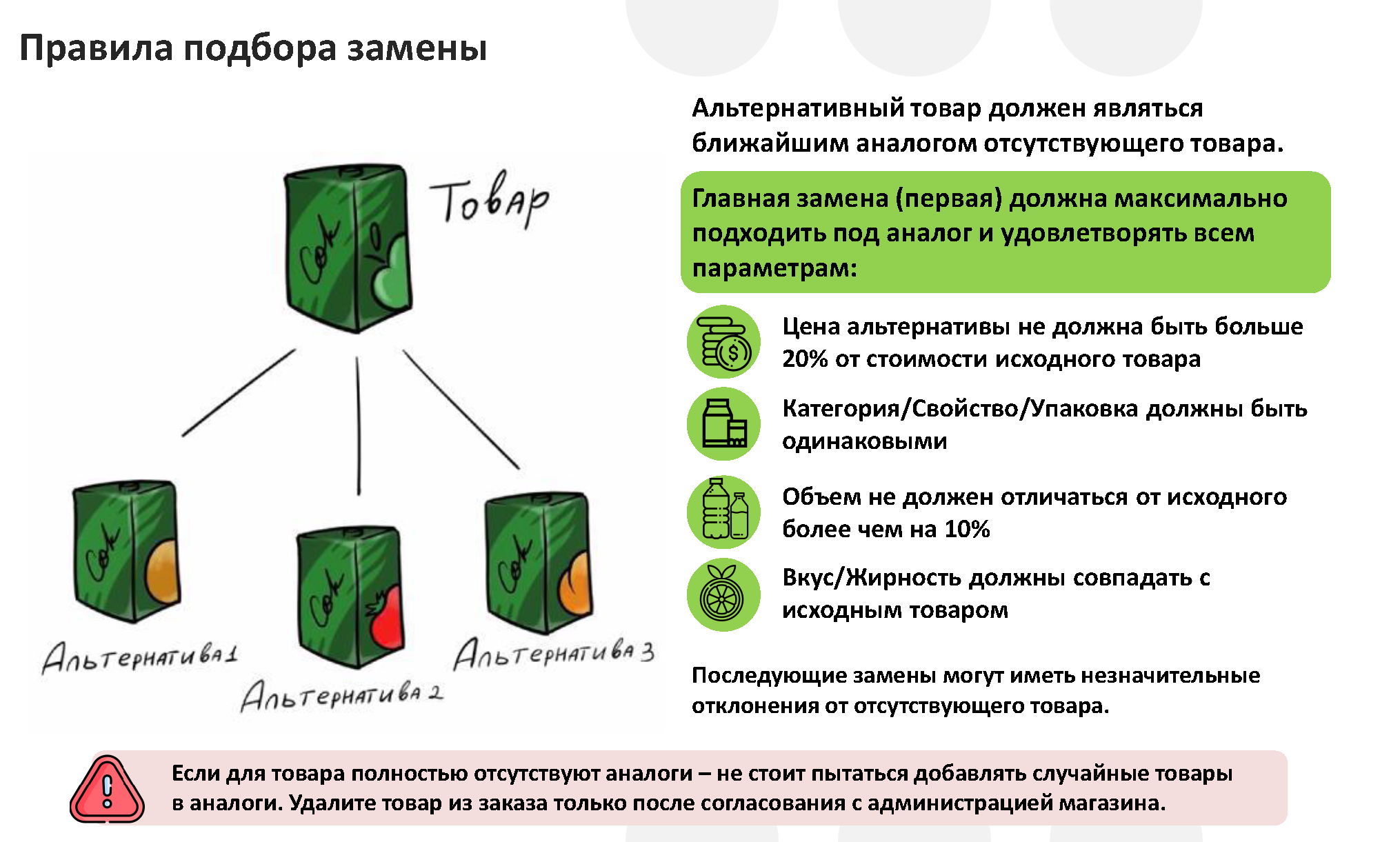 Подобрать замену