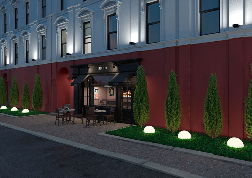 Ландшафтный светильник полусфера 50 см на улице