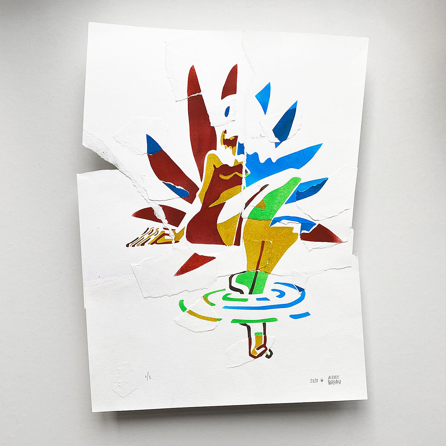 Тиражная графика в технике трафаретной печати. Автор Алексей Бархан.