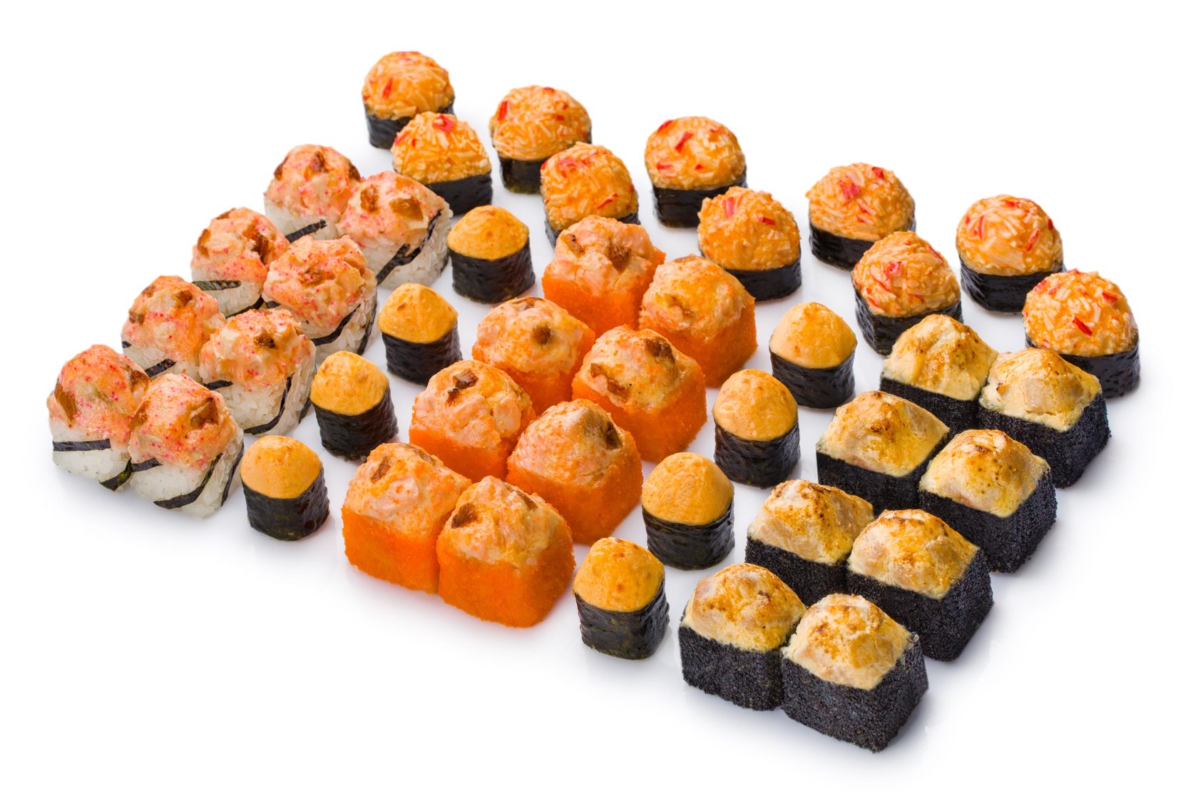 Запеченные наборы суши и роллы (118) фото