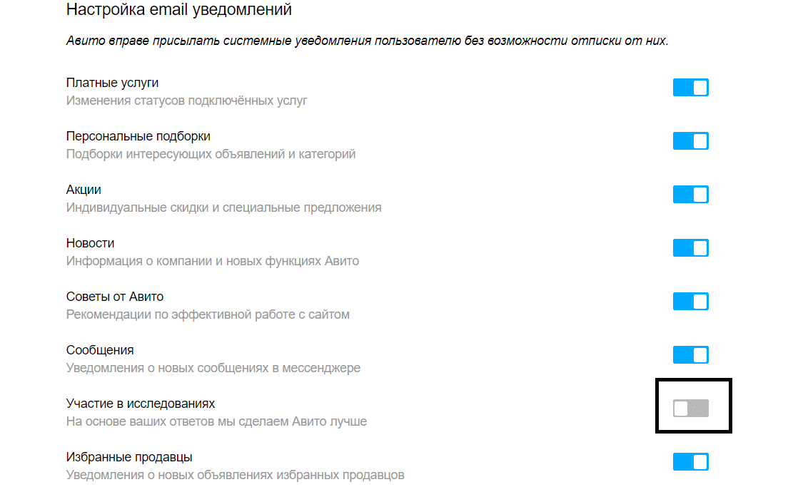 Как удалить аккаунт на Авито?